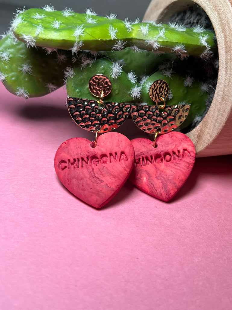 Chingona Heart Earrings - Oreja Linda