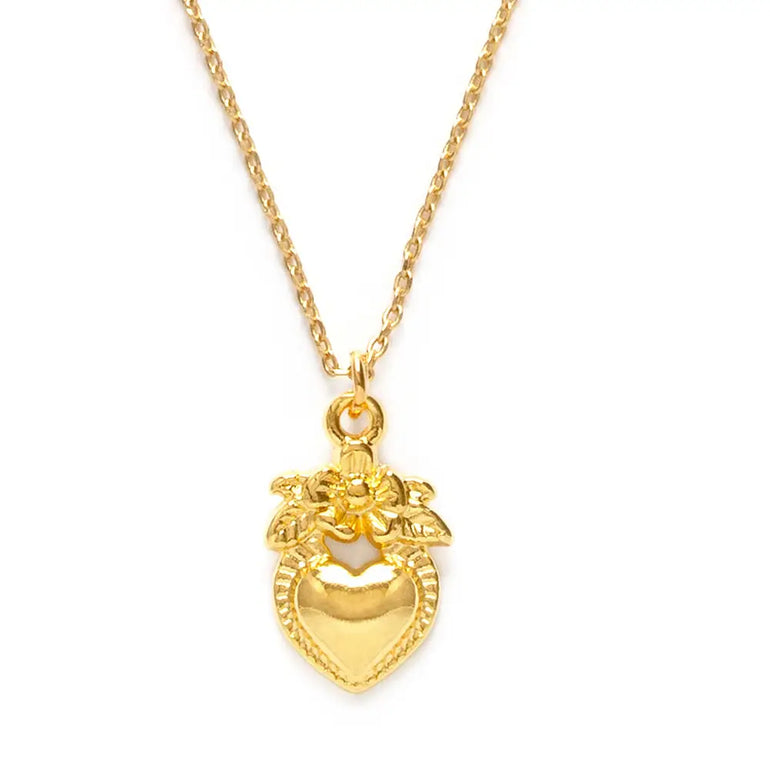 O Meta Description

Shop the Amor Inmortal Necklace, a Día de los Muertos-inspired gold heart necklace featuring delicate floral details and a meaningful symbol of eternal love and remembrance.