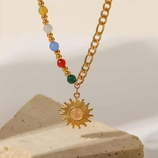 Sun necklace Gold sun necklace Handmade jewelry Unique necklace Empowering jewelry Latina jewelry Modern Latina accessories Strength and resilience jewelry