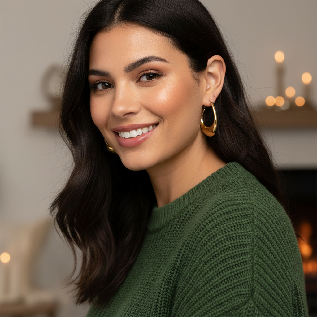 PVD Coated 18K Gold Platinum Real Gold Plated Solid Color 304 Stainless Steel Casual Vintage Style Simple Style Waterproof Non Tarnish Ear StudsSafe for sensitive ears