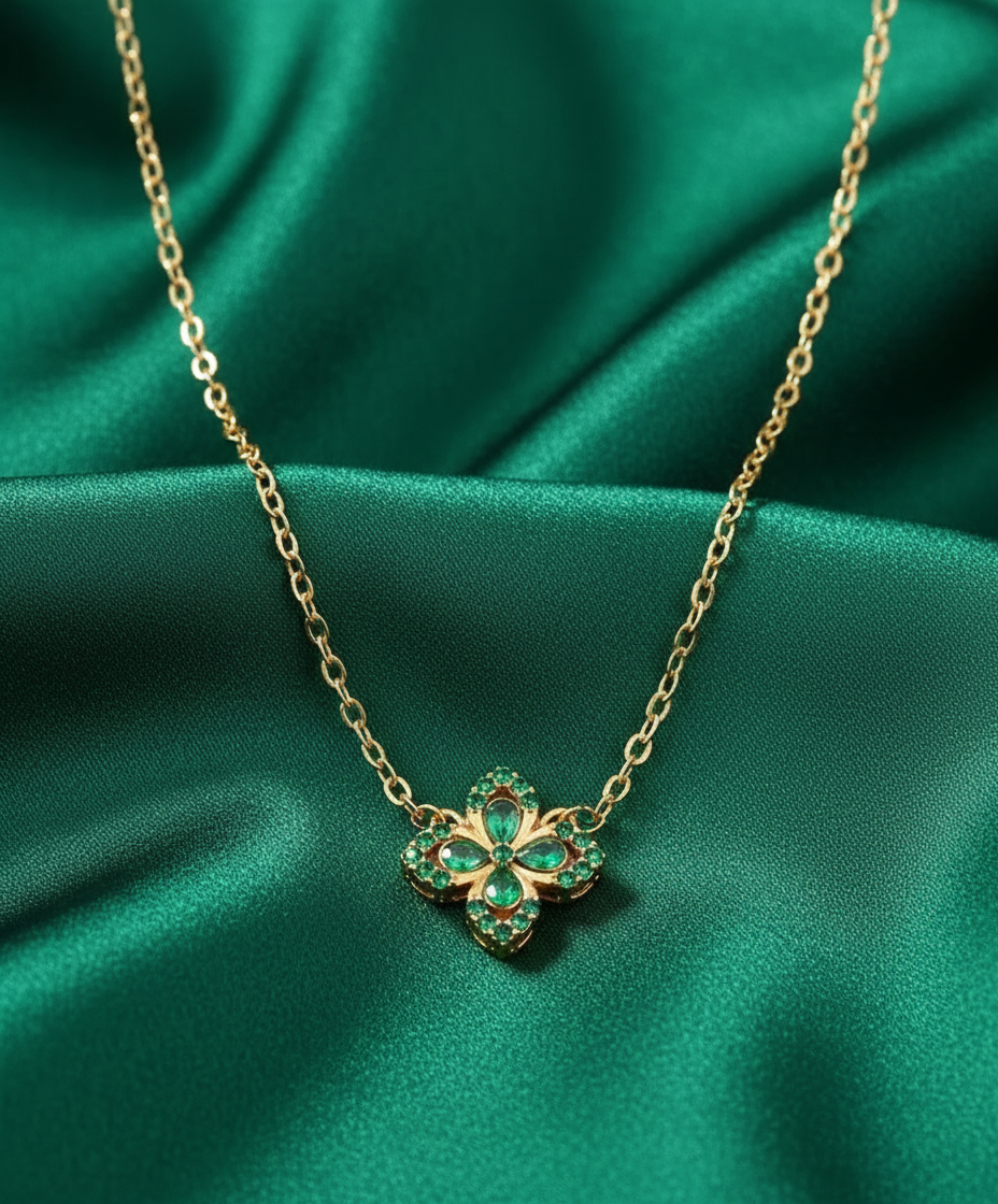 Dainty Gold Four Leaf Clover Charm for Everyday Luck