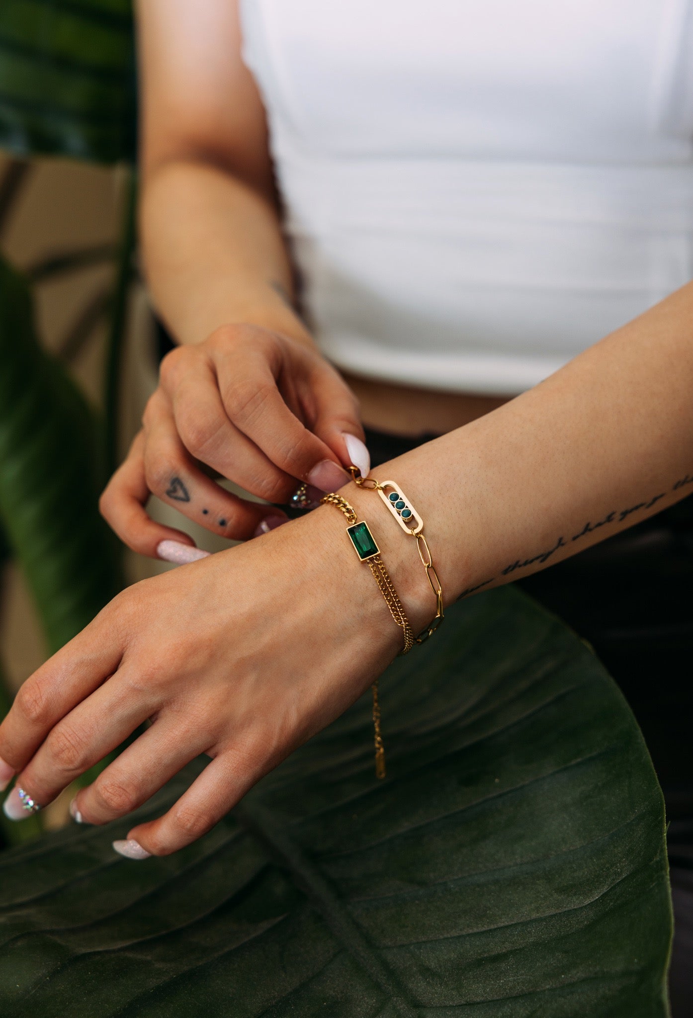 Encanto Gold Bracelets - Enchantment and allure, a piece with a captivatingly irresistible quality. An aesthetically sophisticated and visually pleasing bracelet able to entice any onlooker.  Item Detail: 18K Gold Plated Stainless Steel Natural Stone Thick Bracelet
